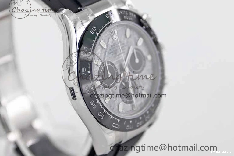 0509 WeatherProof Daytona 116519 SS TWF 1:1 Best Edition 904L Steel Gray Meteorite Black Dial on Oysterflex Strap A 2410